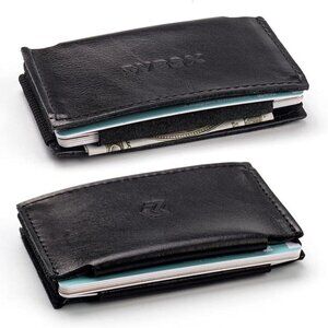 Slim Credit Card Wallet Men Front Pocket Elastic Black